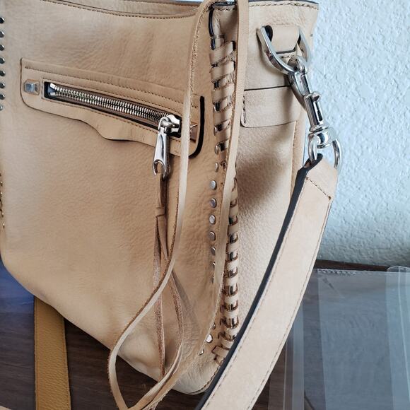 Rebecca Minkoff Crossbody Bag Women Tan Leather Boho Adjustable Strap - Picture 4 of 11